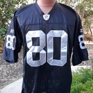 Vintage Oakland Raiders Football Jersey #80 Miller Size 50 Official NFL Wear